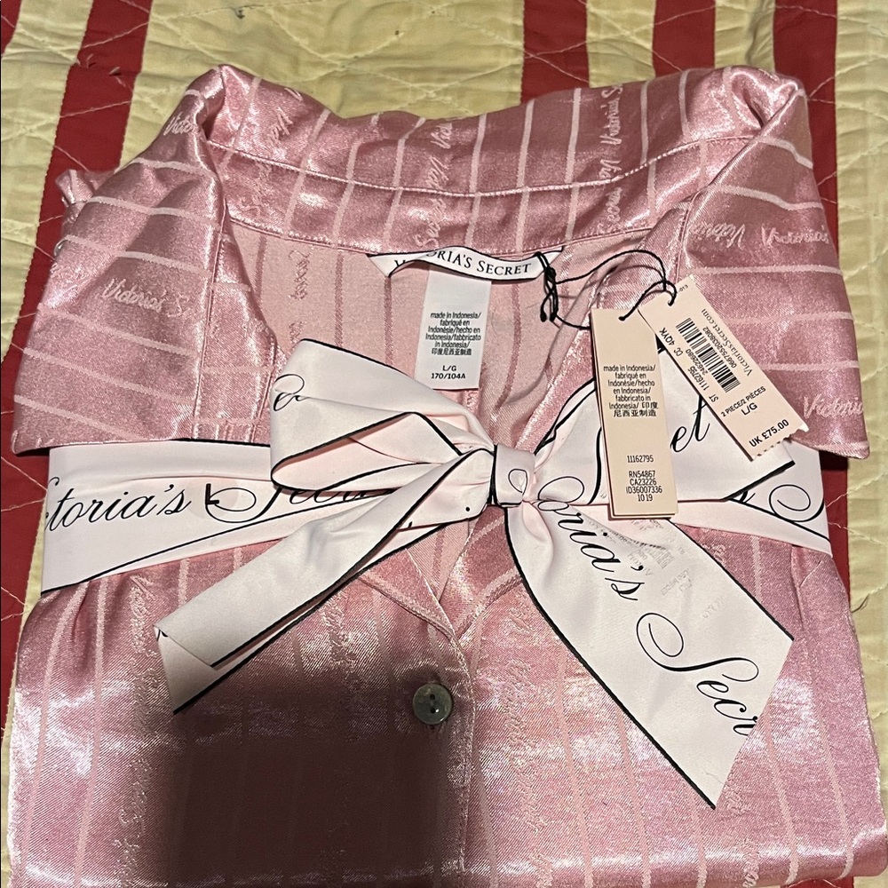 Victoria's Secret Light Pink Satin Pajama Set